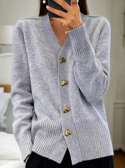 ADELE | Elegant cardigan med hjerteknapper